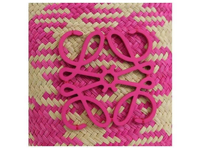 Borsa a tracolla LOEWE Anagram in rafia rosa Auth 178517SAM - vista 17