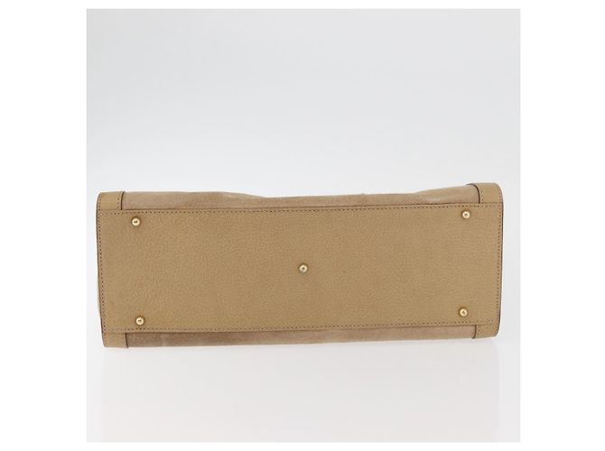 Borsa a Mano GUCCI Bamboo Scamosa Beige Oro 002.0260 Auth ep14510 D'oro - vista 10