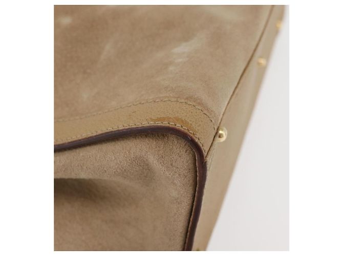 Borsa a Mano GUCCI Bamboo Scamosa Beige Oro 002.0260 Auth ep14510 D'oro - vista 11