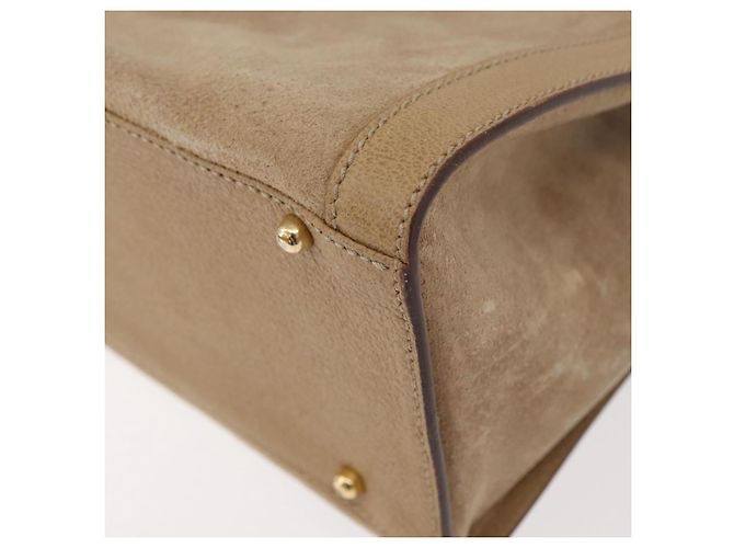 Borsa a Mano GUCCI Bamboo Scamosa Beige Oro 002.0260 Auth ep14510 D'oro - vista 12