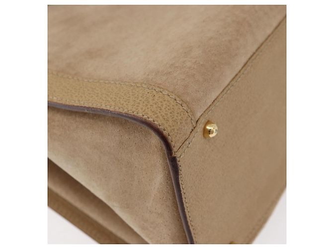 Borsa a Mano GUCCI Bamboo Scamosa Beige Oro 002.0260 Auth ep14510 D'oro - vista 13