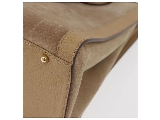 Borsa a Mano GUCCI Bamboo Scamosa Beige Oro 002.0260 Auth ep14510 D'oro - vista 14
