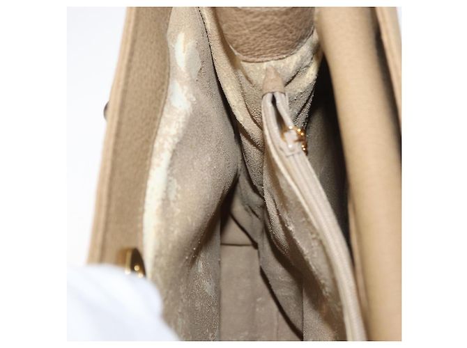 Borsa a Mano GUCCI Bamboo Scamosa Beige Oro 002.0260 Auth ep14510 D'oro - vista 20