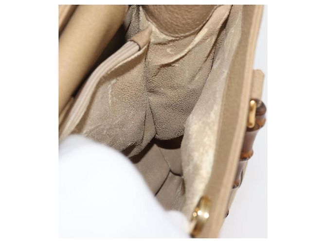 Borsa a Mano GUCCI Bamboo Scamosa Beige Oro 002.0260 Auth ep14510 D'oro - vista 21