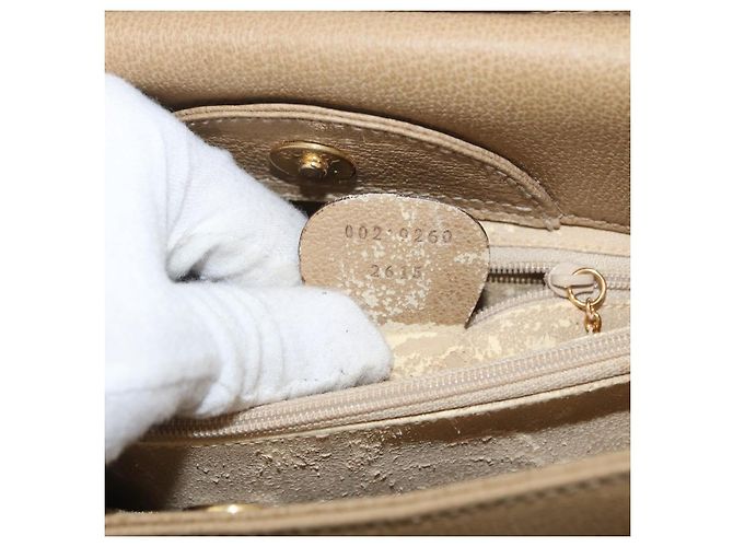 Borsa a Mano GUCCI Bamboo Scamosa Beige Oro 002.0260 Auth ep14510 D'oro - vista 24