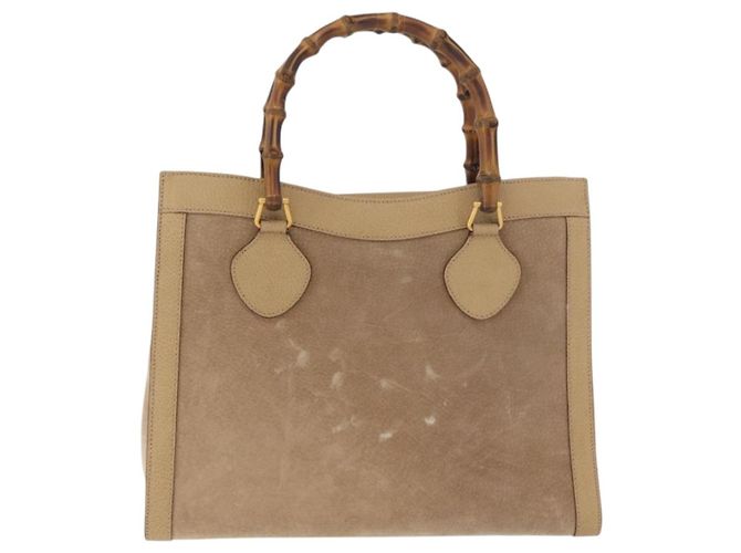 Borsa a Mano GUCCI Bamboo Scamosa Beige Oro 002.0260 Auth ep14510 D'oro - vista 4