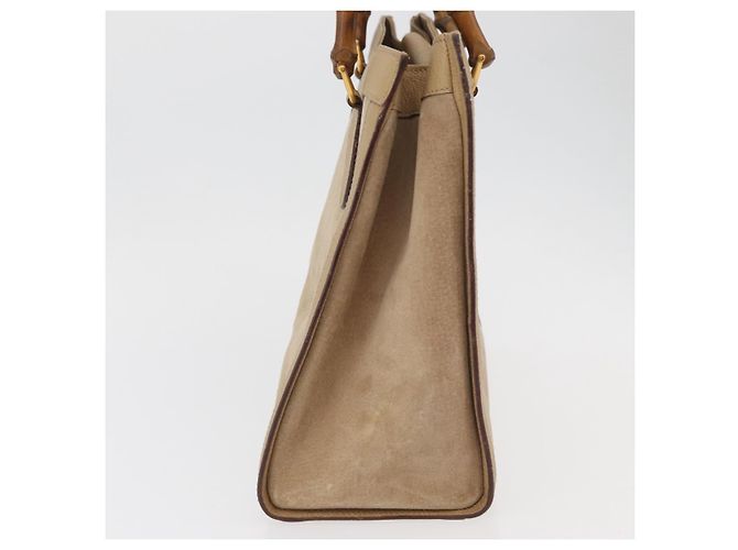 Borsa a Mano GUCCI Bamboo Scamosa Beige Oro 002.0260 Auth ep14510 D'oro - vista 5