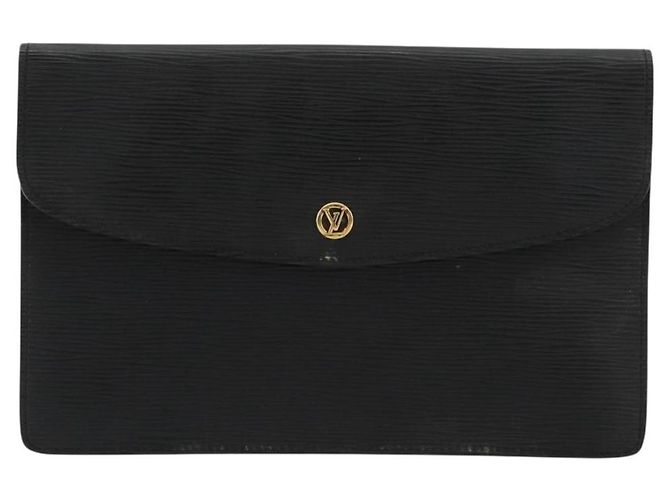LOUIS VUITTON Epi Montaigne 27 Clutch Bag Black M52652 LV Auth 179016 Schwarz - Ansicht 13