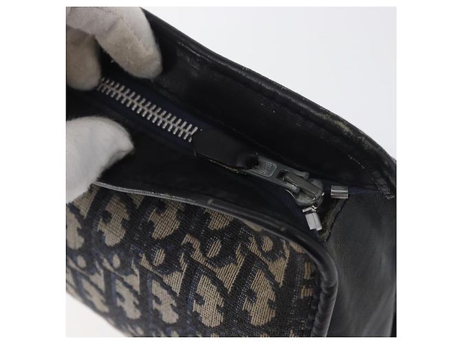 Clutch in tela Christian Dior Trotter Navy Auth 179986 Blu navy - vista 13