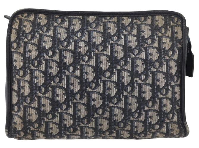 Clutch in tela Christian Dior Trotter Navy Auth 179986 Blu navy - vista 2