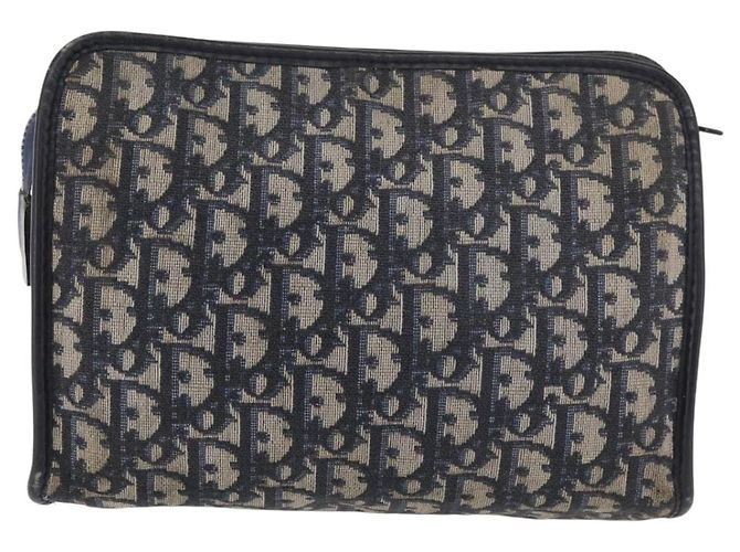 Clutch in tela Christian Dior Trotter Navy Auth 179986 Blu navy - vista 3