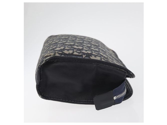 Clutch in tela Christian Dior Trotter Navy Auth 179986 Blu navy - vista 5