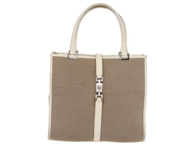Borsa GUCCI Jackie in tela beige argento 002 1065 Auth ti3929A - vista 2