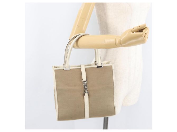 Borsa GUCCI Jackie in tela beige argento 002 1065 Auth ti3929A - vista 22