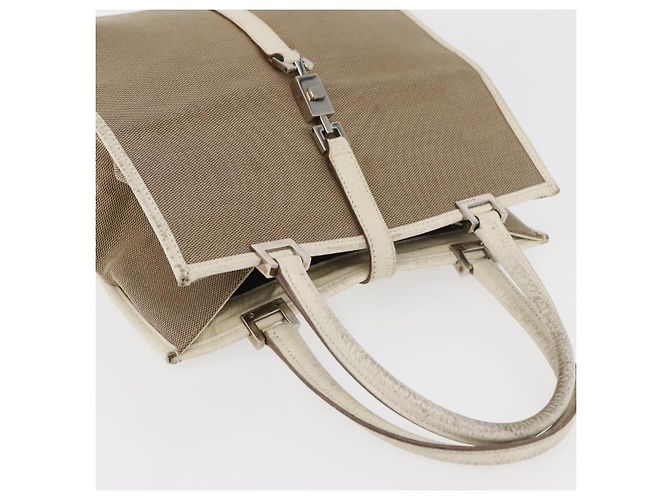 Borsa GUCCI Jackie in tela beige argento 002 1065 Auth ti3929A - vista 6