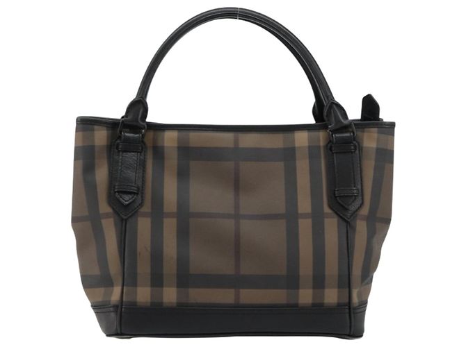 Borsa Tote BURBERRY Nova Check PVC Beige Auth ep14617 - vista 2