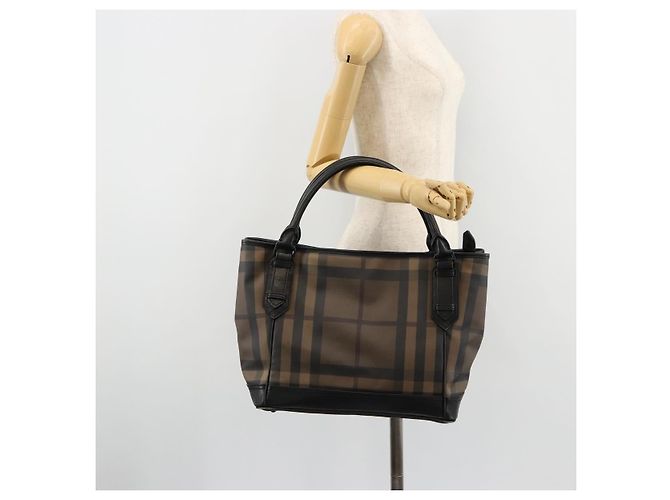 Borsa Tote BURBERRY Nova Check PVC Beige Auth ep14617 - vista 23