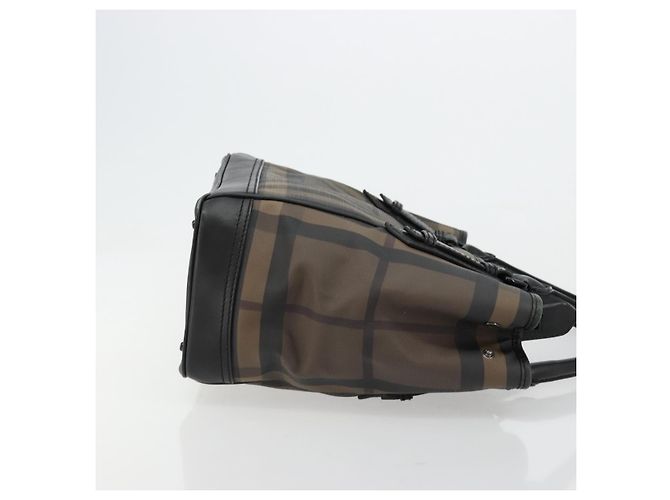 Borsa Tote BURBERRY Nova Check PVC Beige Auth ep14617 - vista 4