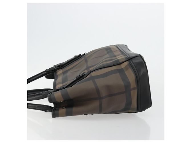 Borsa Tote BURBERRY Nova Check PVC Beige Auth ep14617 - vista 5
