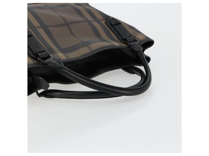 Borsa Tote BURBERRY Nova Check PVC Beige Auth ep14617 - vista 7