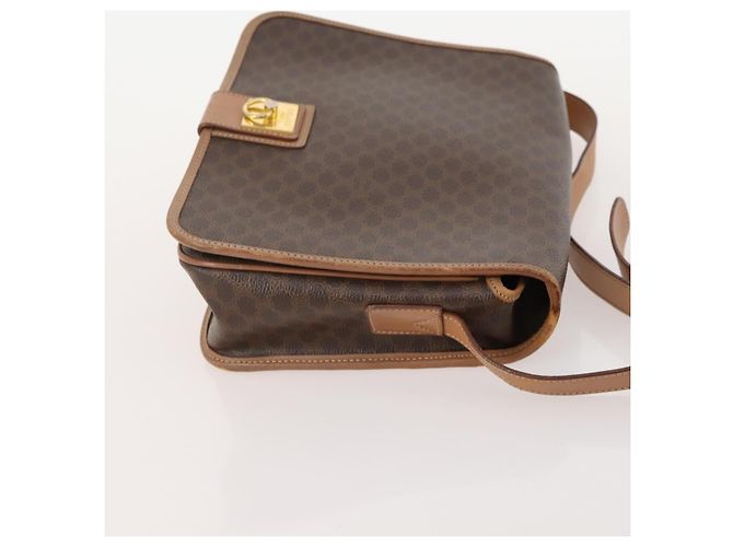 Céline Borsa a Spalla CELINE Macadam Canvas PVC Pelle 3 Set Marrone Auth 177933 - vista 11