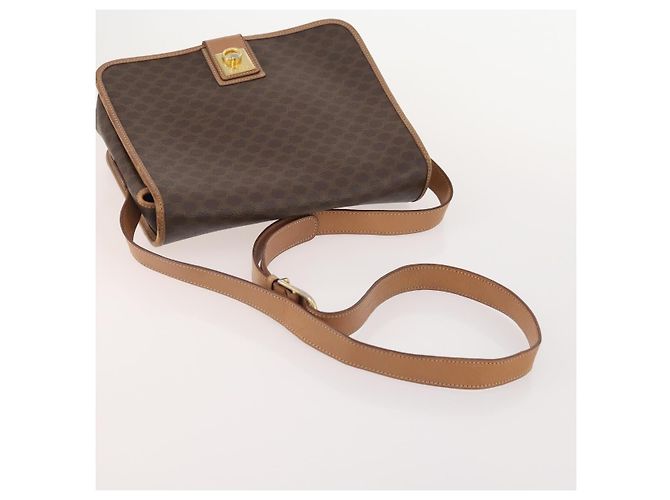 Céline Borsa a Spalla CELINE Macadam Canvas PVC Pelle 3 Set Marrone Auth 177933 - vista 12