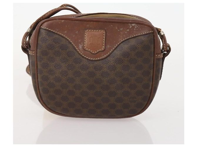 Céline Borsa a Spalla CELINE Macadam Canvas PVC Pelle 3 Set Marrone Auth 177933 - vista 16