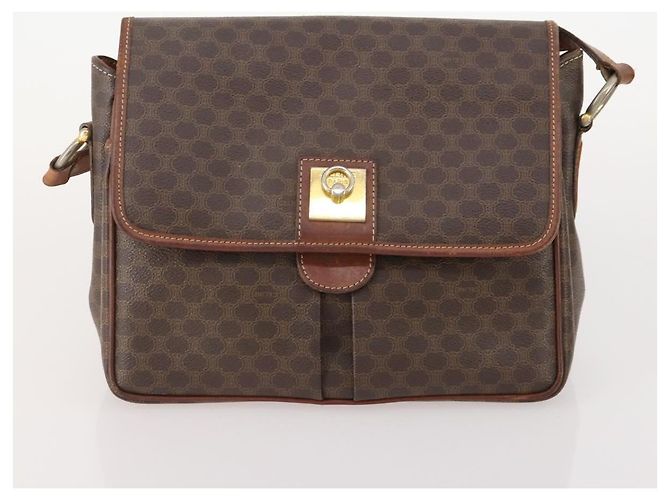 Céline Borsa a Spalla CELINE Macadam Canvas PVC Pelle 3 Set Marrone Auth 177933 - vista 2