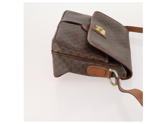 Céline Borsa a Spalla CELINE Macadam Canvas PVC Pelle 3 Set Marrone Auth 177933 - vista 4