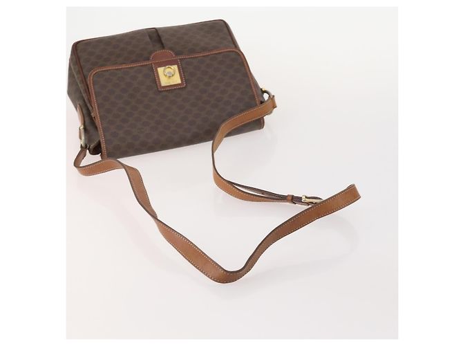 Céline Borsa a Spalla CELINE Macadam Canvas PVC Pelle 3 Set Marrone Auth 177933 - vista 5