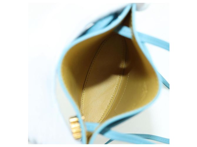 LOEWE × Ghibli Howl's Moving Castle Dice Pocket Hin Leather Blue Auth 167311SM D'oro Blu chiaro - vista 10