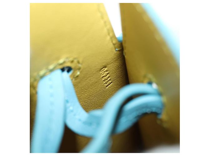 LOEWE × Ghibli Howl's Moving Castle Dice Pocket Hin Leather Blue Auth 167311SM D'oro Blu chiaro - vista 11