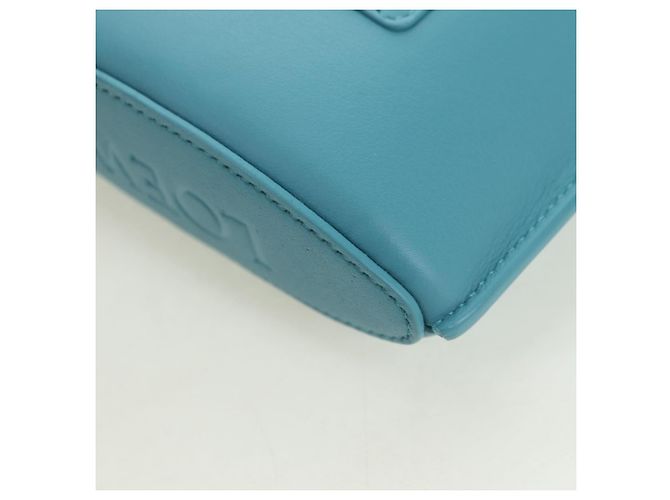 LOEWE × Ghibli Howl's Moving Castle Dice Pocket Hin Leather Blue Auth 167311SM D'oro Blu chiaro - vista 18