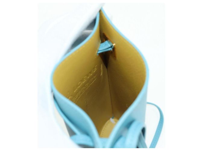 LOEWE × Ghibli Howl's Moving Castle Dice Pocket Hin Leather Blue Auth 167311SM D'oro Blu chiaro - vista 23