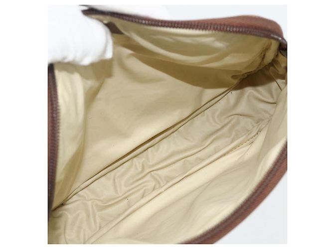 Bolsa de Ombro GUCCI GG Plus Supreme PVC Bege Ouro Auth 180113 Dourado - vista 16
