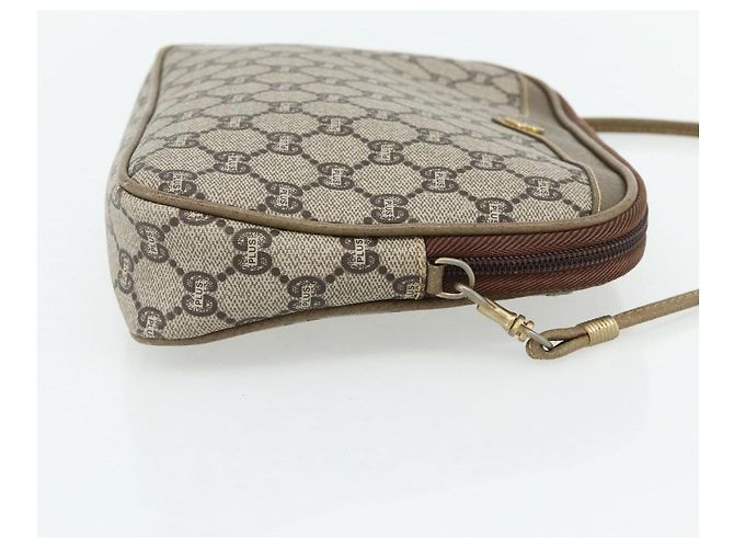 Bolsa de Ombro GUCCI GG Plus Supreme PVC Bege Ouro Auth 180113 Dourado - vista 5