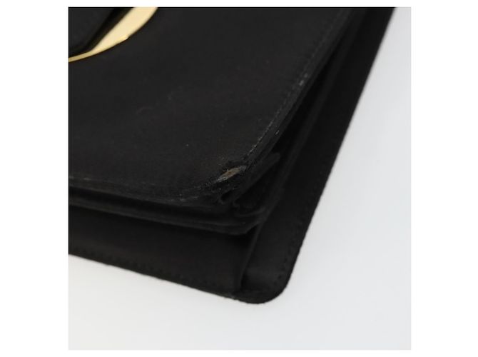 Borsa a Spalla Salvatore Ferragamo Gancini in Satin Nero e Oro Auth 179087 D'oro - vista 10