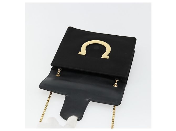 Borsa a Spalla Salvatore Ferragamo Gancini in Satin Nero e Oro Auth 179087 D'oro - vista 15