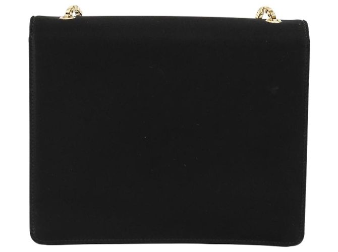 Borsa a Spalla Salvatore Ferragamo Gancini in Satin Nero e Oro Auth 179087 D'oro - vista 3