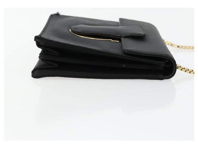 Borsa a Spalla Salvatore Ferragamo Gancini in Satin Nero e Oro Auth 179087 D'oro - vista 4