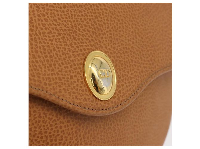 Bolso de Hombro Christian Dior de Cuero Beige Oro Auth 180011 Dorado - vista 14