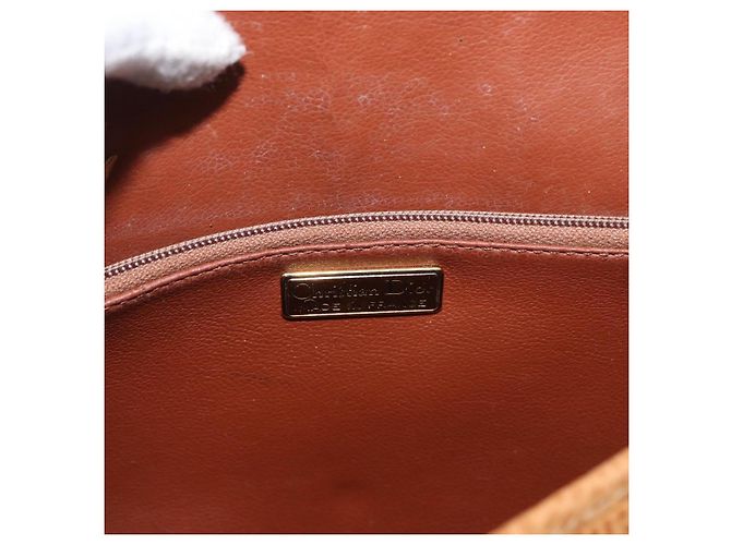 Bolso de Hombro Christian Dior de Cuero Beige Oro Auth 180011 Dorado - vista 16