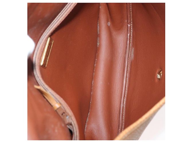 Bolso de Hombro Christian Dior de Cuero Beige Oro Auth 180011 Dorado - vista 17