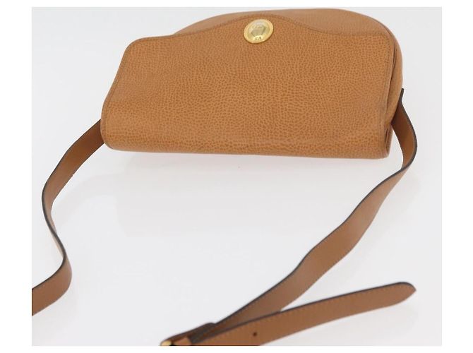 Bolso de Hombro Christian Dior de Cuero Beige Oro Auth 180011 Dorado - vista 6