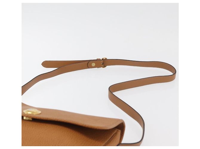 Bolso de Hombro Christian Dior de Cuero Beige Oro Auth 180011 Dorado - vista 8