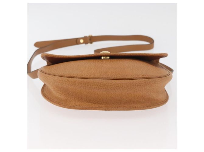 Bolso de Hombro Christian Dior de Cuero Beige Oro Auth 180011 Dorado - vista 9