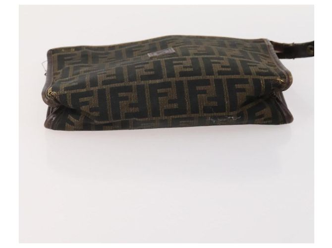FENDI Zucchino Canvas Zucca Canvas Pecan Canvas Bag PVC 3 Set Auth bs35110 Marrone Nero - vista 13