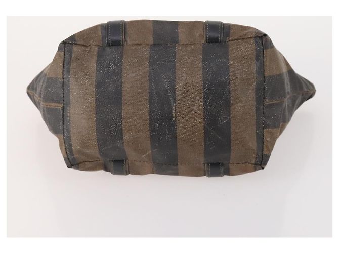 FENDI Zucchino Canvas Zucca Canvas Pecan Canvas Bag PVC 3 Set Auth bs35110 Marrone Nero - vista 7