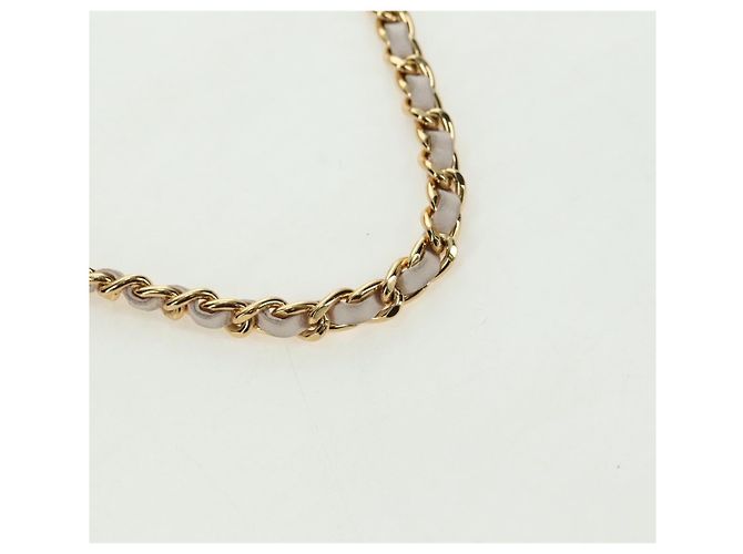 CHANEL Choco Bar Icon Chain Shoulder Bag Lamb Skin Gold Pink CC Auth 179351SV Rosa Dourado - vista 10