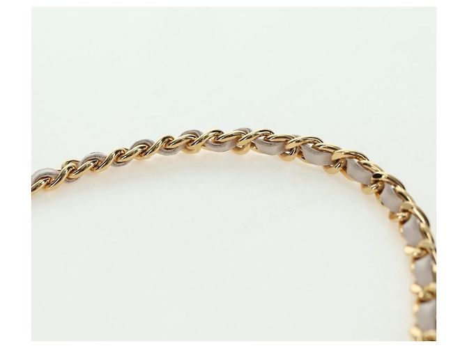 CHANEL Choco Bar Icon Chain Shoulder Bag Lamb Skin Gold Pink CC Auth 179351SV Rosa Dourado - vista 11